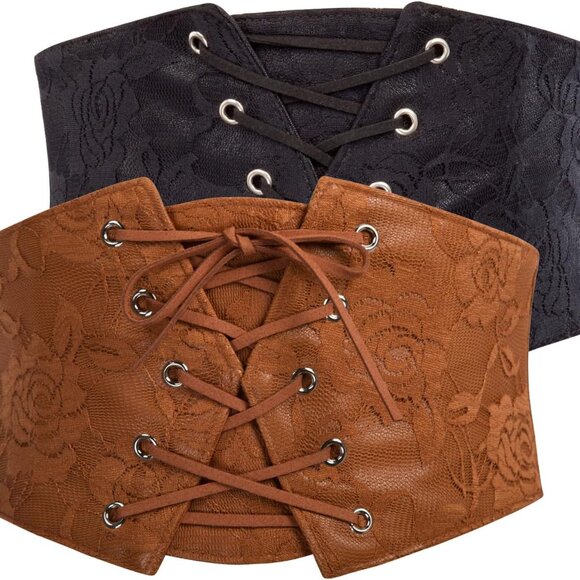Accessories - Elastic Corset Belt Women Lace Waist Cinch Dress Up Fashion Accessories